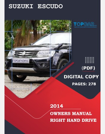 suzuki escudo 2014 owners manual in english